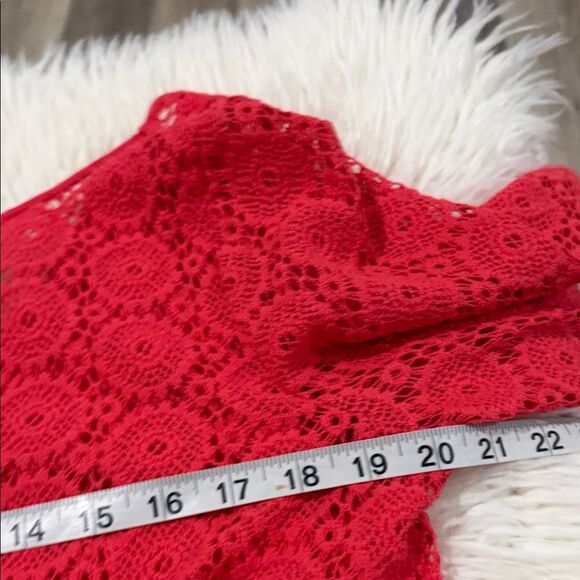 Lilly Pulitzer Vibrant Coral Lace Long Sleeve Dress Size XL - Picture 8 of 11